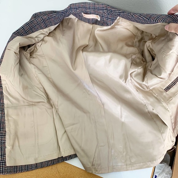 Pendleton Vintage Pure Virgin Wool Houndstooth Blazer Jacket Women's Size 12 - Picture 8 of 11